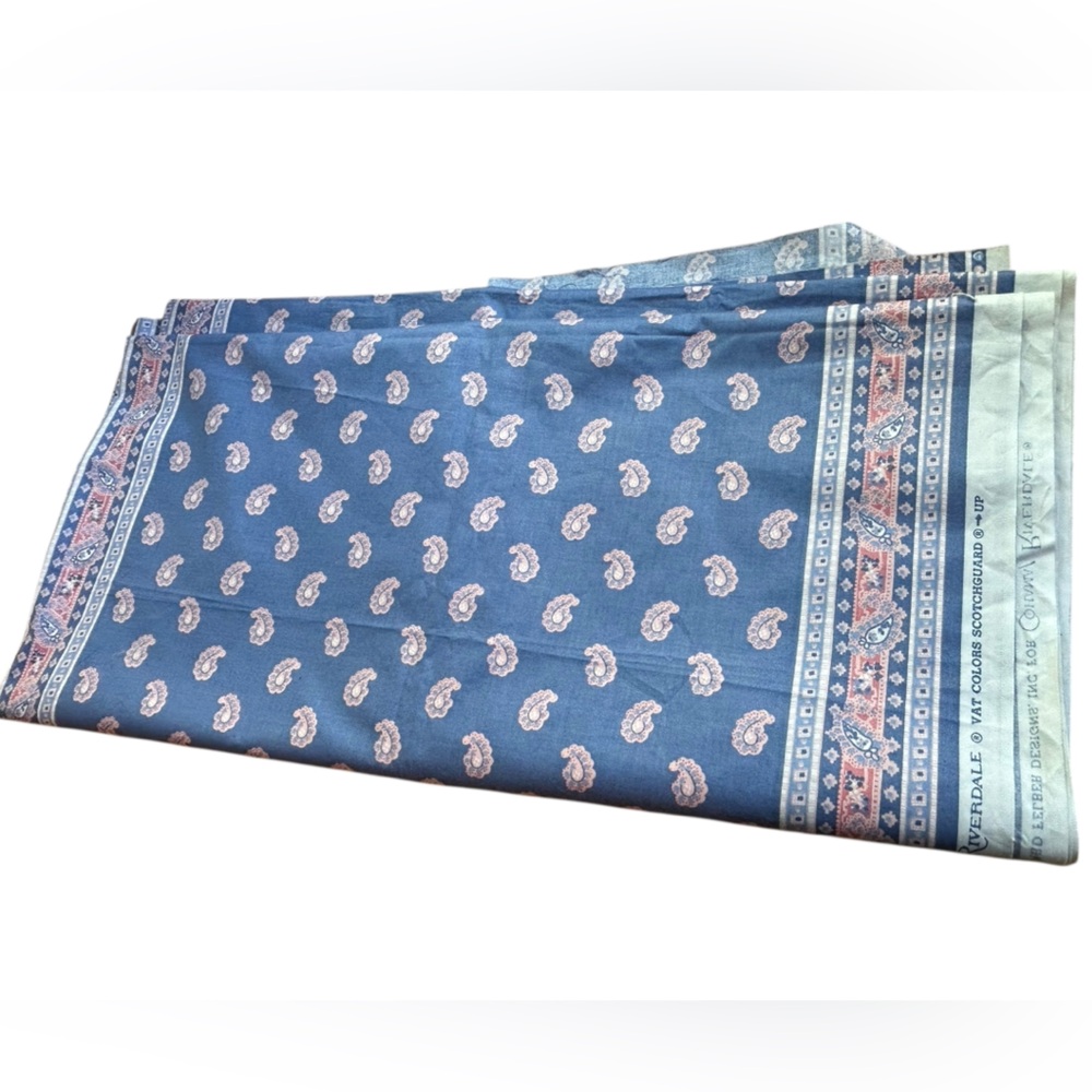 Cohama Riverdale Fabric Richard Felber Design Scotch Guard Blue Paisley 106 X 54